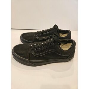 Vans Old Skool Triple Black Canvas Skate Shoes Womens 8 Mens 6.5 500714